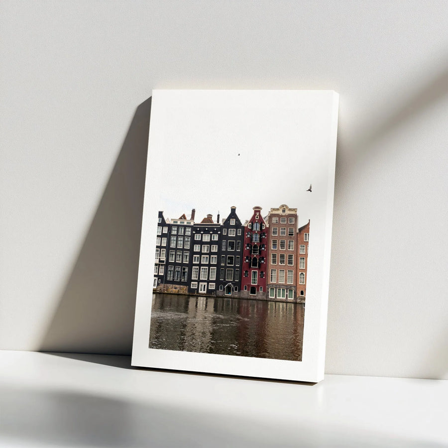 Amsterdam Canal House Canvas Print | Minimalist Dutch Architecture Photography | Premium Gallery Wrap | Home Office Travel Wall Art Decor