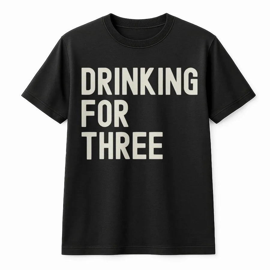 Drinking For Three T-Shirt | Funny Pregnancy Announcement Sweatshirt | Premium Cotton Blend | Gift for Expecting Dad, Matching Couple's Outfit