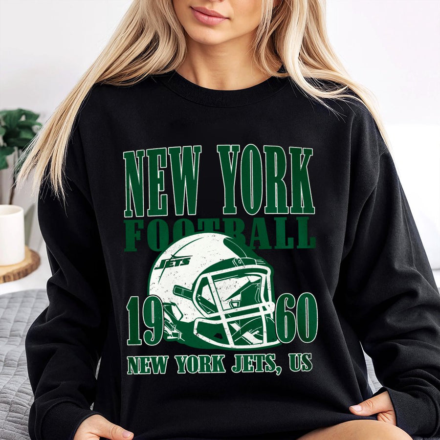New York Football 1960 New York Jets, Us With Football Helmet Sweatshirt