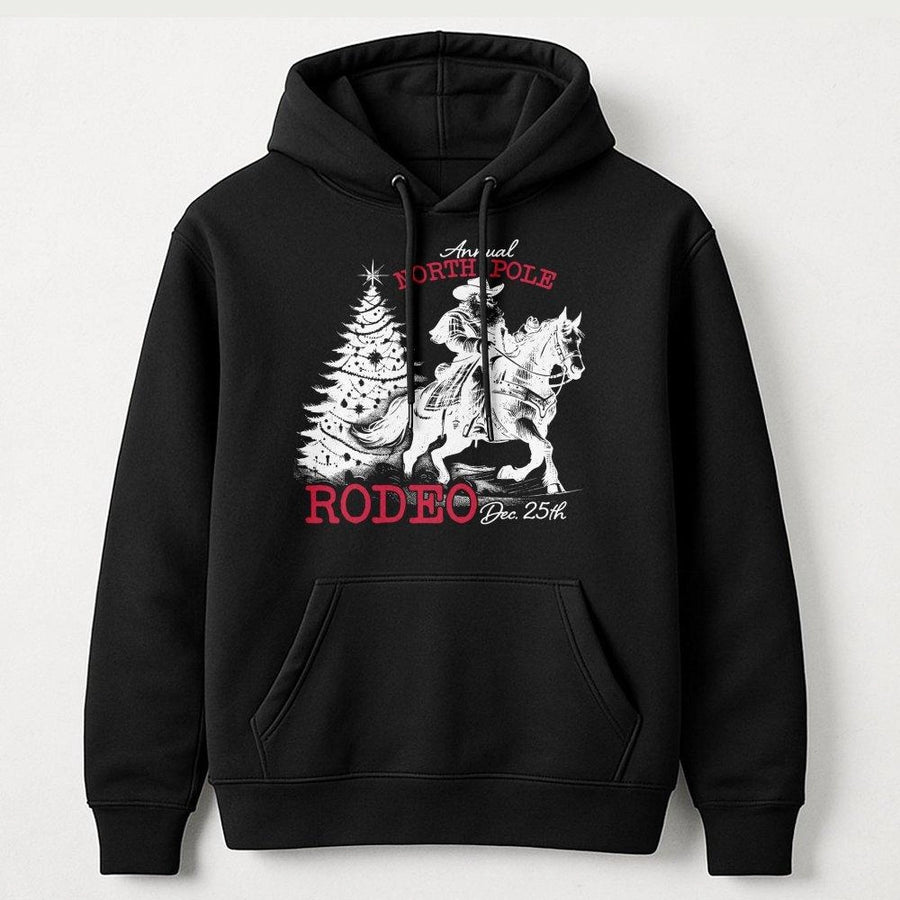 Cowboy Santa Hoodie | Western Christmas Rodeo Graphic | Premium Cotton Blend | Funny Holiday Gift for Men and Women