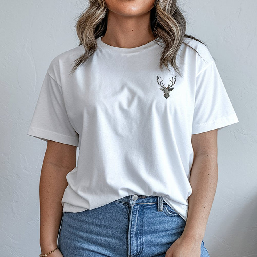 Buck Deer T-Shirt | Camo Silhouette Graphic | Premium 100% Cotton | Gift for Hunters and Outdoorsmen