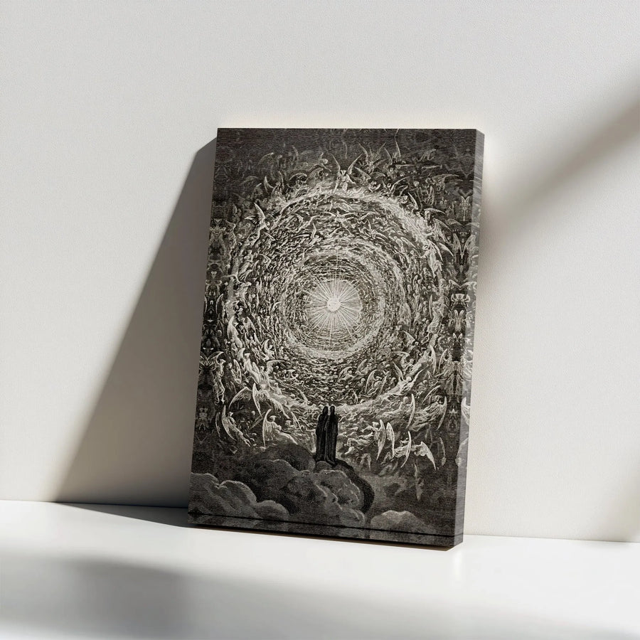 Gustave Doré Canvas Wall Art | Dante's Paradiso Celestial Illustration | Premium Gallery Wrap Canvas | Collector's Gift for Literature Lover