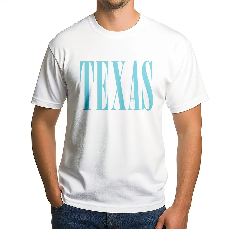 Texas T-Shirt | Minimalist Serif Font Crewneck | Soft Cotton Blend Pullover | Texas Pride Souvenir Gift for Men & Women
