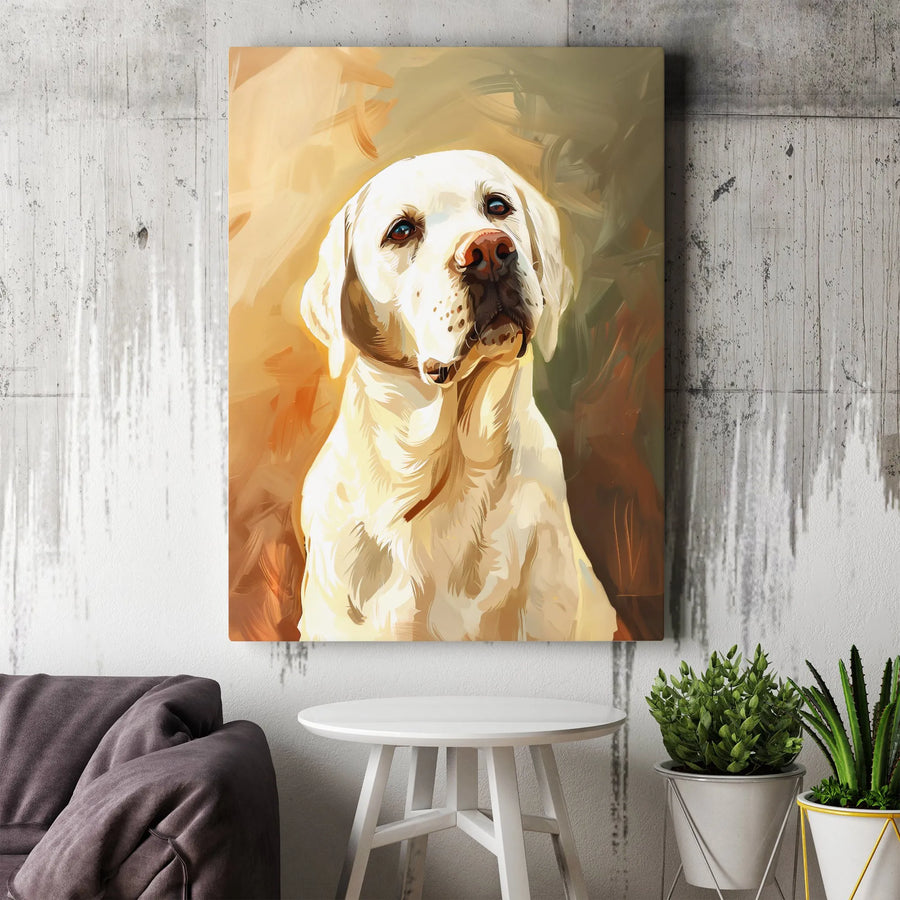 Yellow Labrador Retriever Wall Art | Impressionist Oil Painting Style | Premium Gallery-Wrapped Canvas | Dog Lover Home Decor Gift
