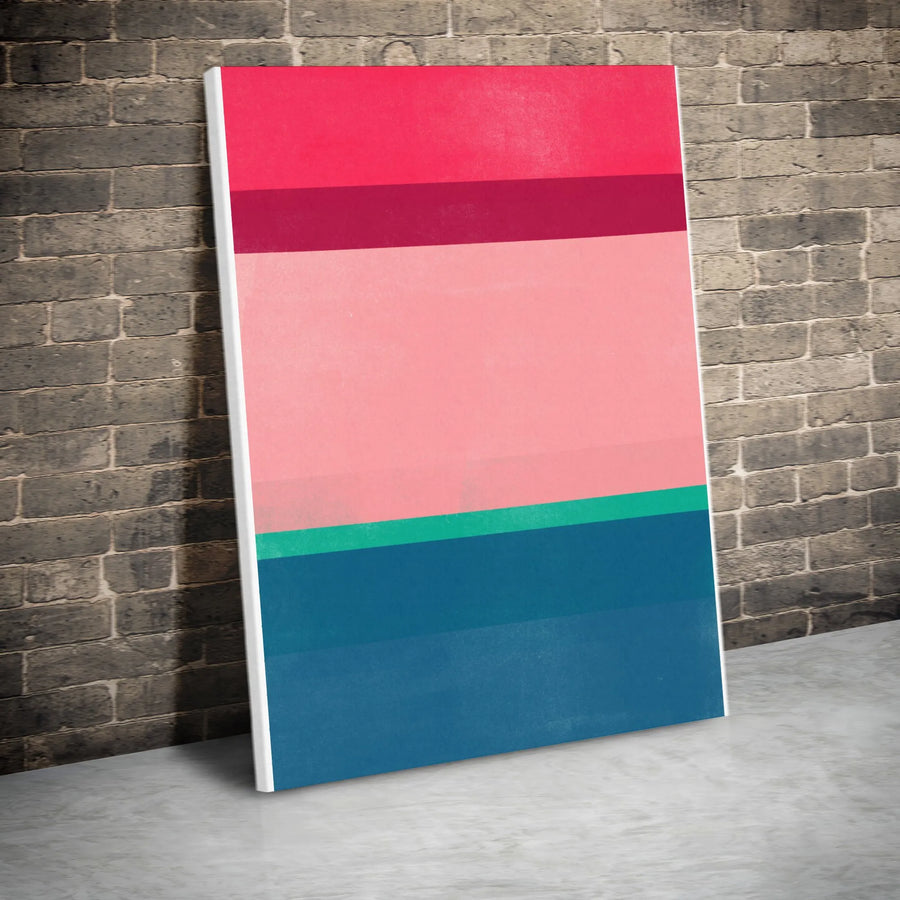 Abstract Color Block Vertical Canvas | Minimalist Geometric Stripe Art | Premium Thick Gallery Print | Modern Living Room & Office Decor Gift