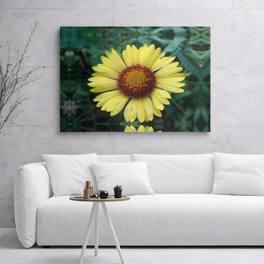 Yellow Gaillardia Flower Canvas Wall Art | Macro Botanical Photography | Premium Gallery Wrapped Print | Nature Home Decor Gift