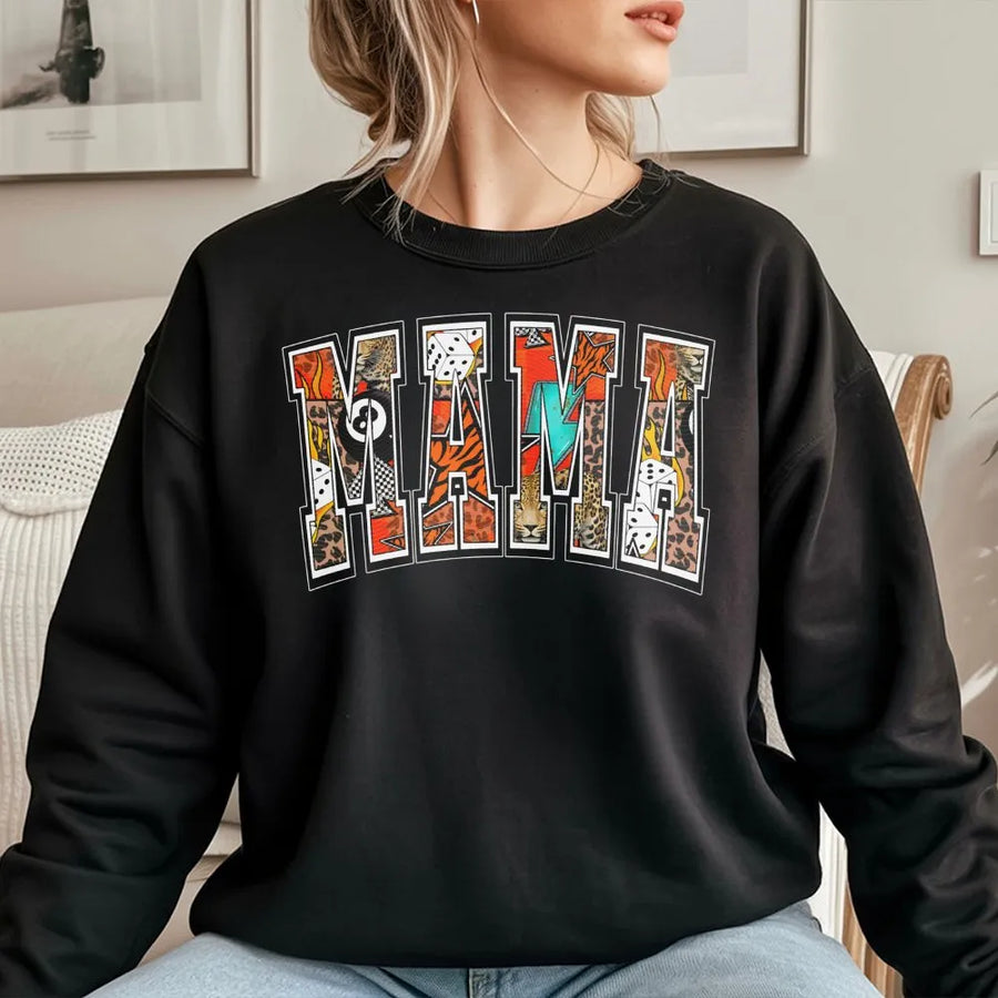 Mama Sweatshirt | Edgy Western Animal Print Graphic | Premium Soft Blend Crewneck | Trendy Mother's Day 2026 Gift for Her