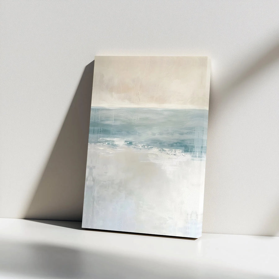 Abstract Seascape Canvas Wall Art | Modern Minimalist Coastal Painting Print | Thick Gallery Wrapped Canvas | Living Room Decor Gift