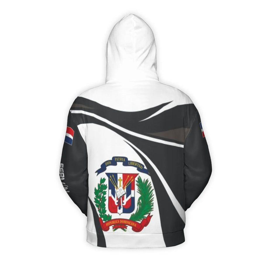 Dominican Republic Hoodie | Flag and Coat of Arms 3D Graphic | Premium Brushed Fleece Lining | Cultural Pride Gift for Dominican Men and Women