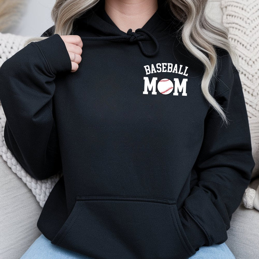 Baseball Mom Hoodie | Heartball Graphic Design | Premium Cotton Blend | Game Day Gift for Softball Mom