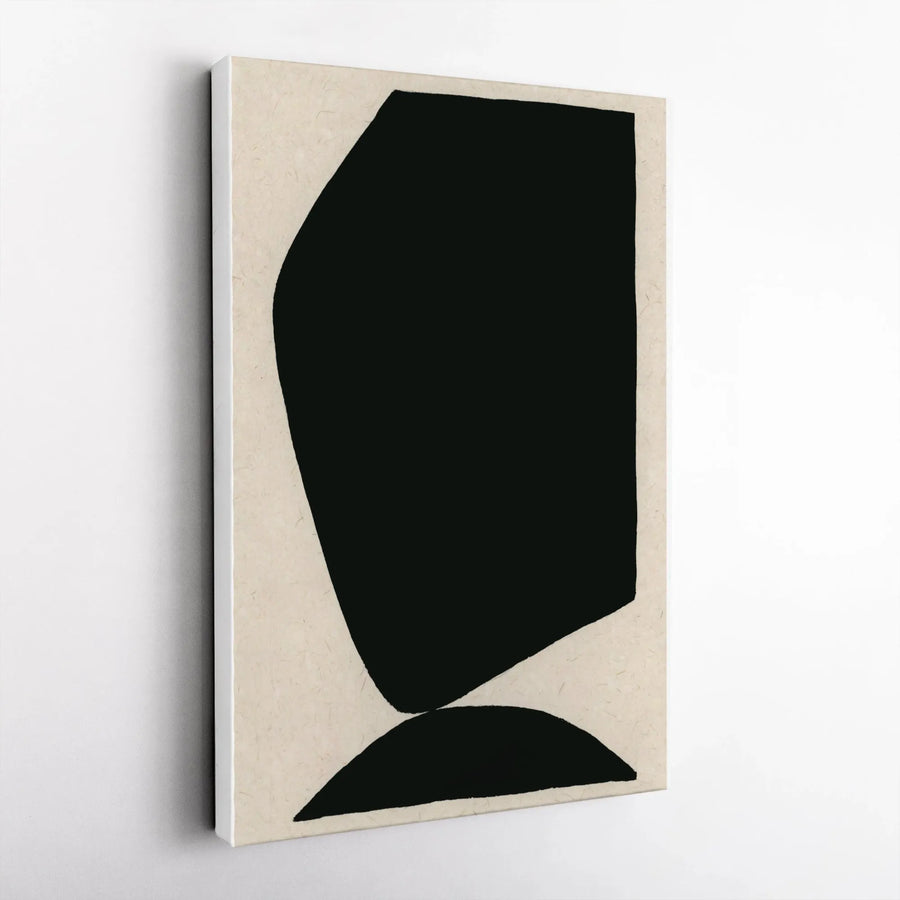 Abstract Moon Vertical Canvas | Minimalist Japandi Art Print | Premium Gallery Wrapped Canvas | Modern Home Decor Gift