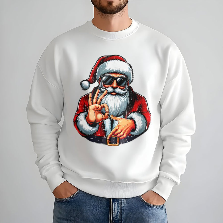 Cool Santa Sweatshirt | Funny Hip Hop Christmas Meme Design | Premium Cotton Blend | Unisex Holiday Gift for Men and Women