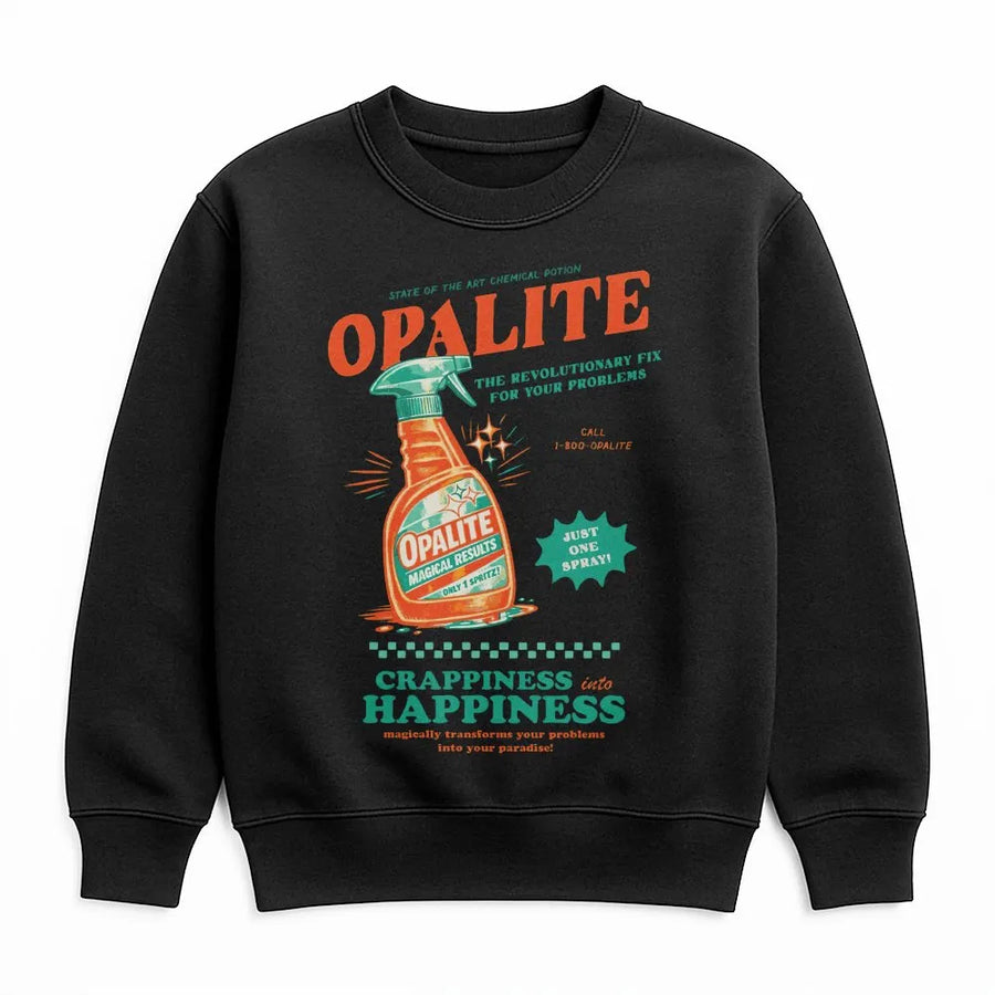 Opalite Magical Spray Sweatshirt | Retro Cleaning Potion Graphic | Cotton Blend Premium Crewneck | Funny Sarcastic Gift for Her or Him