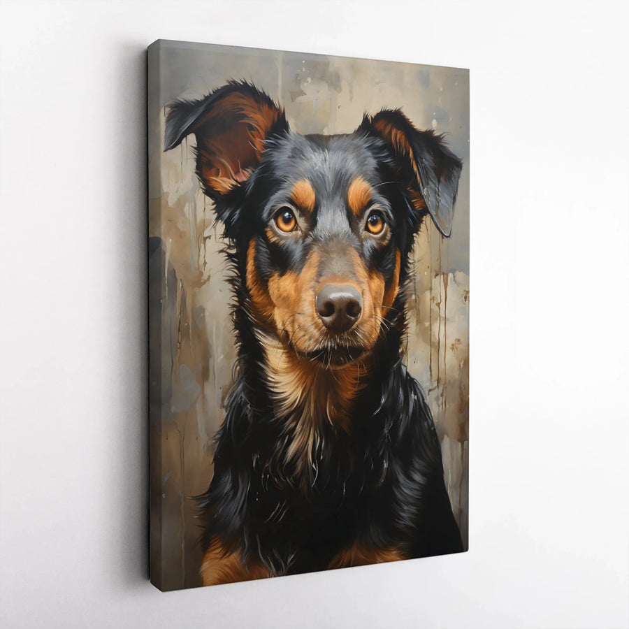 Dog Portrait Vertical Canvas | Artistic Painterly Wall Art | Premium 1.25" Thick Gallery Canvas | Collector's Gift for Dog Lovers