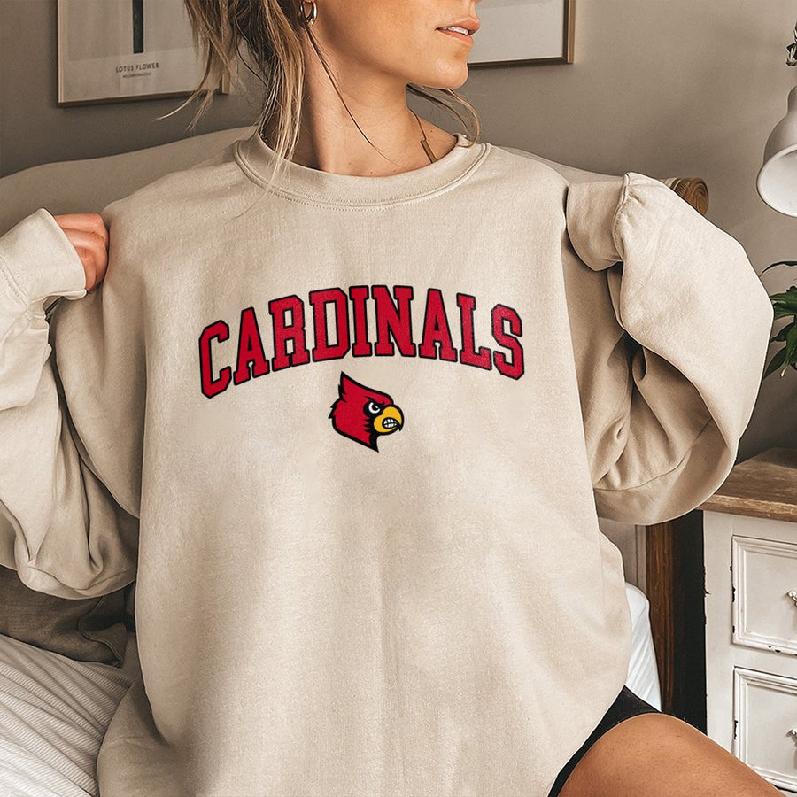 Cardinals With Cardinal Bird Mascot Logo Sweatshirt