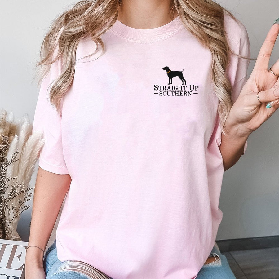 Straight Up Southern Dog T-Shirt | Minimalist Hunting Graphic | 100% Premium Cotton Tee | Gift for Outdoorsmen and Dog Lovers