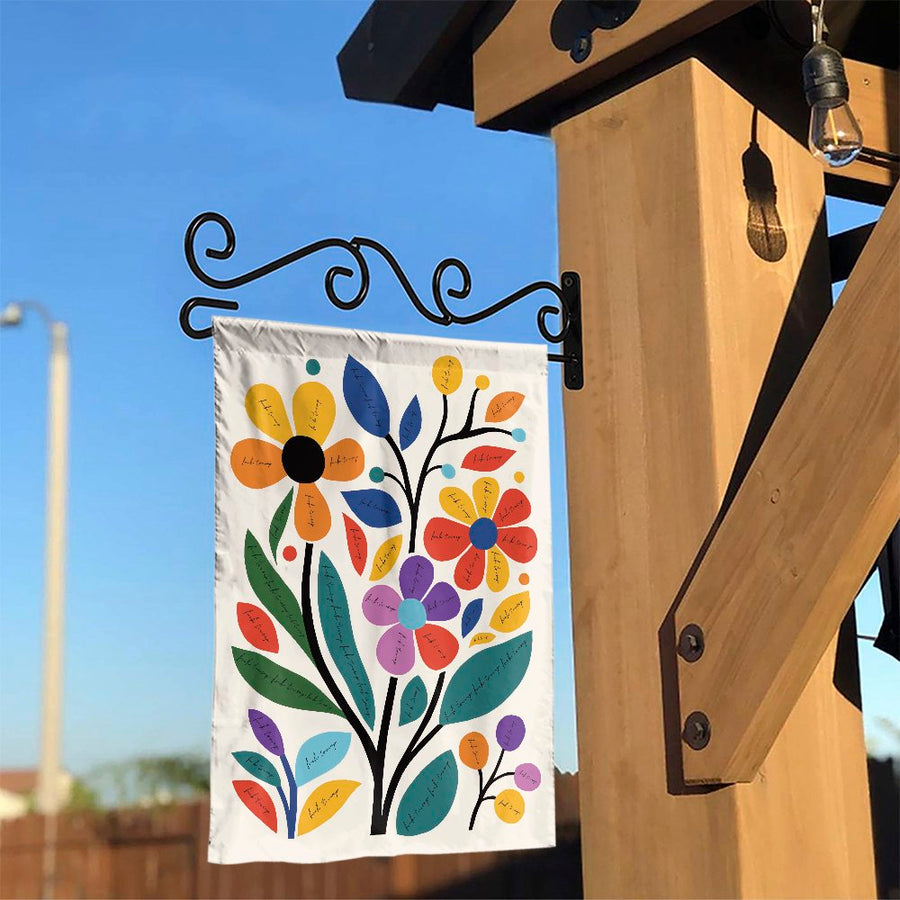 Floral Garden Flag | Modern Abstract Botanical Art | Weather-Resistant Premium Polyester | Colorful Outdoor Yard Decor Gift