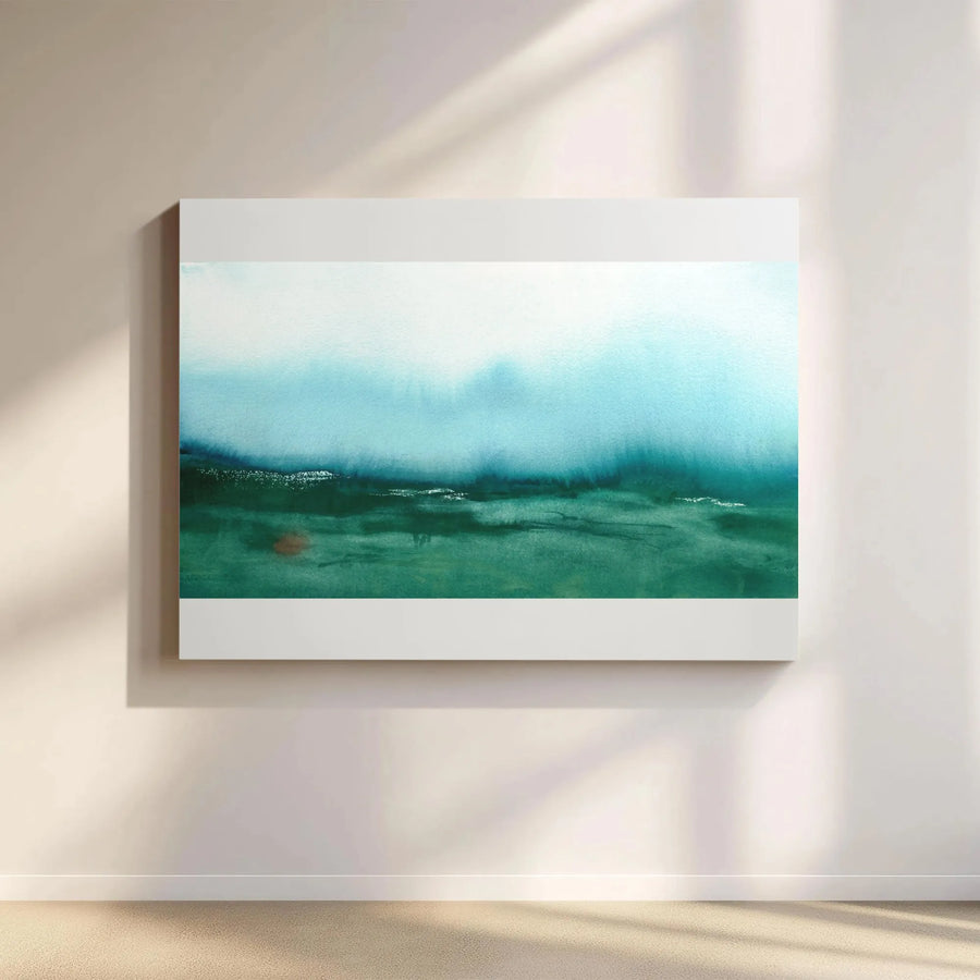Aurora Borealis Canvas Wall Art | Abstract Watercolor Landscape Print | Premium Gallery Wrap Canvas | Modern Living Room & Office Decor Gift