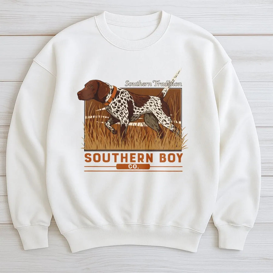 Hunting Dog Sweatshirt | German Shorthaired Pointer Graphic | Premium Cotton Blend | Country Life Gift for Outdoorsmen and Hunters