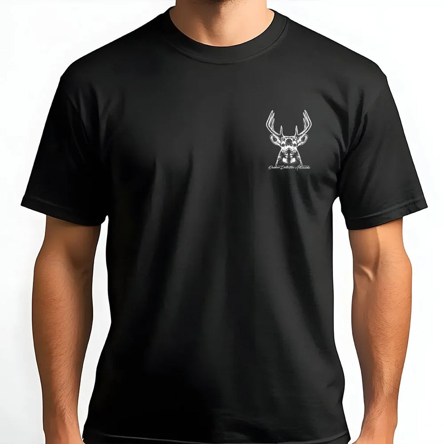 Deer Hunting T-Shirt | Minimalist Buck Graphic Left Chest | Premium Cotton Blend Sweatshirt | Gift for Outdoorsman and Hunter