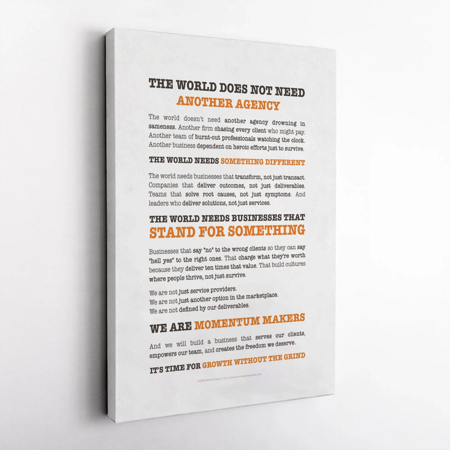 Motivational Office Wall Art | Momentum Makers Business Manifesto | Premium Gallery Wrapped Canvas | Entrepreneur Gift for Small Business Owners
