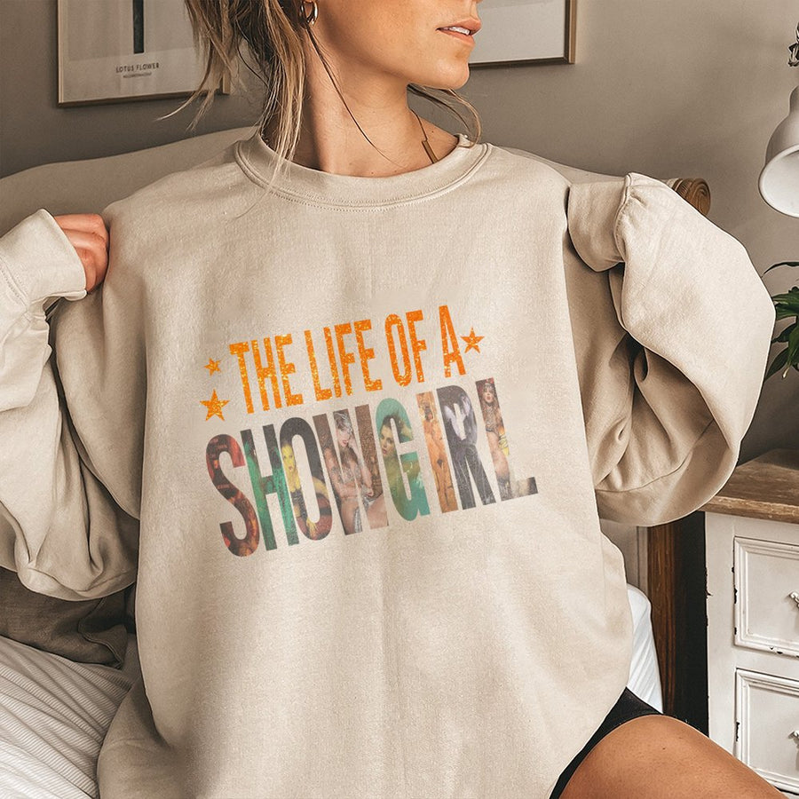 Showgirl Life Sweatshirt | Retro Las Vegas Performer Graphic | Premium Cotton Blend | Gift For Dancer And Theater Lover