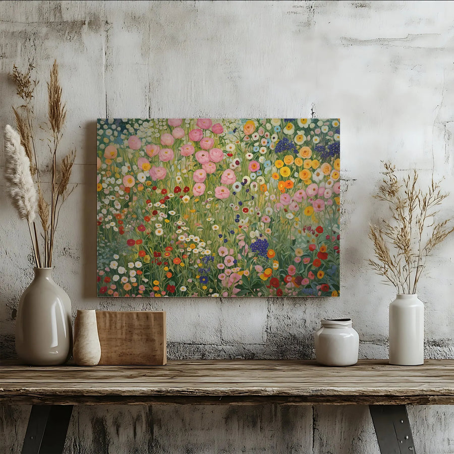 Wildflower Meadow Canvas Wall Art | Impressionist Floral Garden Print | Gallery Wrap 1.25” Thick | Botanical Home Decor for Living Room