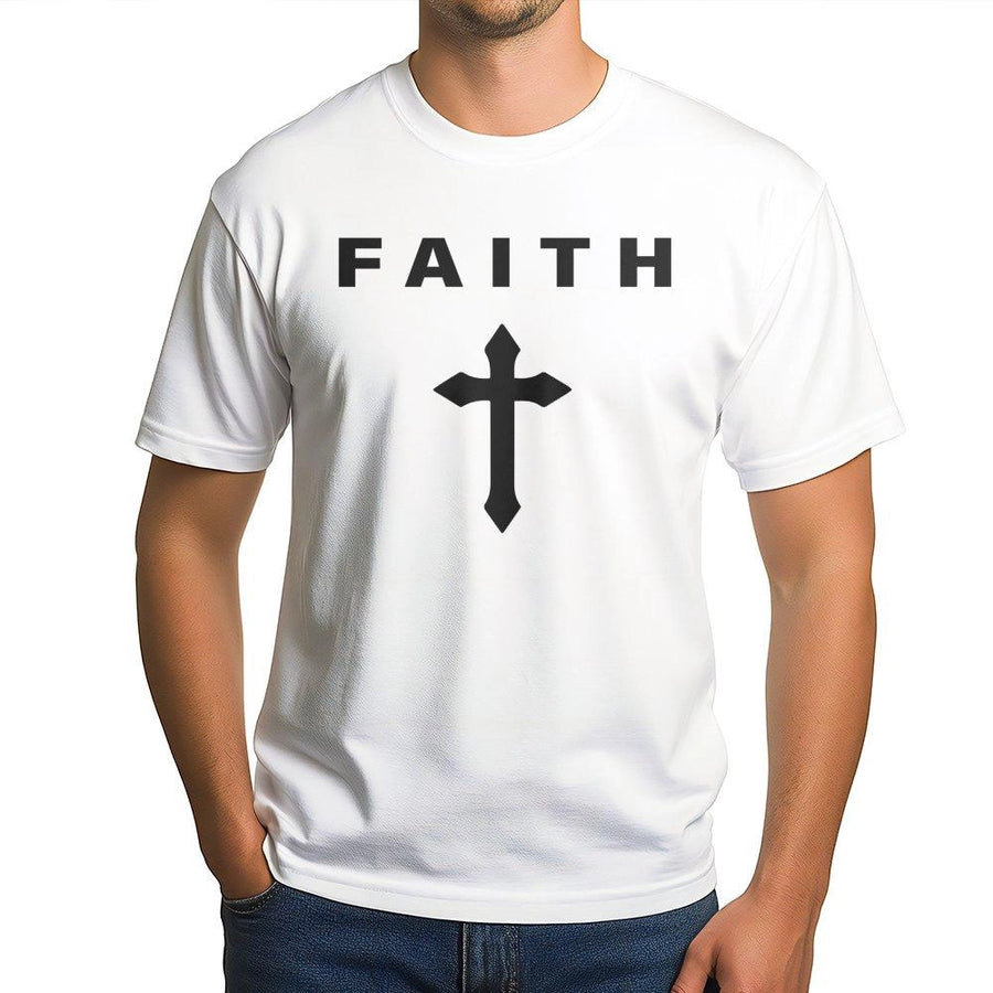 Faith Cross T-Shirt | Minimalist Christian Graphic Tee | Premium 100% Cotton | Spiritual Religious Gift for Believers