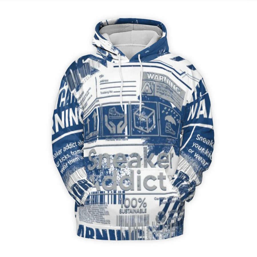 Sneaker Addict Hoodie | Streetwear Shipping Label Graphic Print | Premium Brushed Fleece Fabric | Unisex Urban Gift for Men and Women