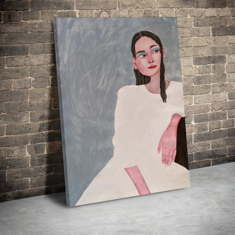 Modern Woman Portrait Canvas | Figurative Painting Wall Art | Premium Canvas with Fade-Resistant Print | Living Room Decor Gift for Art Lovers