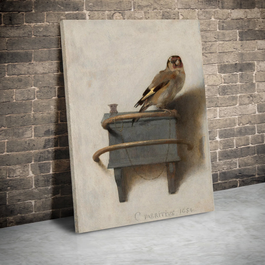 The Goldfinch Canvas Wall Art | Carel Fabritius Famous Dutch Golden Age Painting | Premium Thick Gallery Wrap Canvas | Collector's Fine Art Home Decor