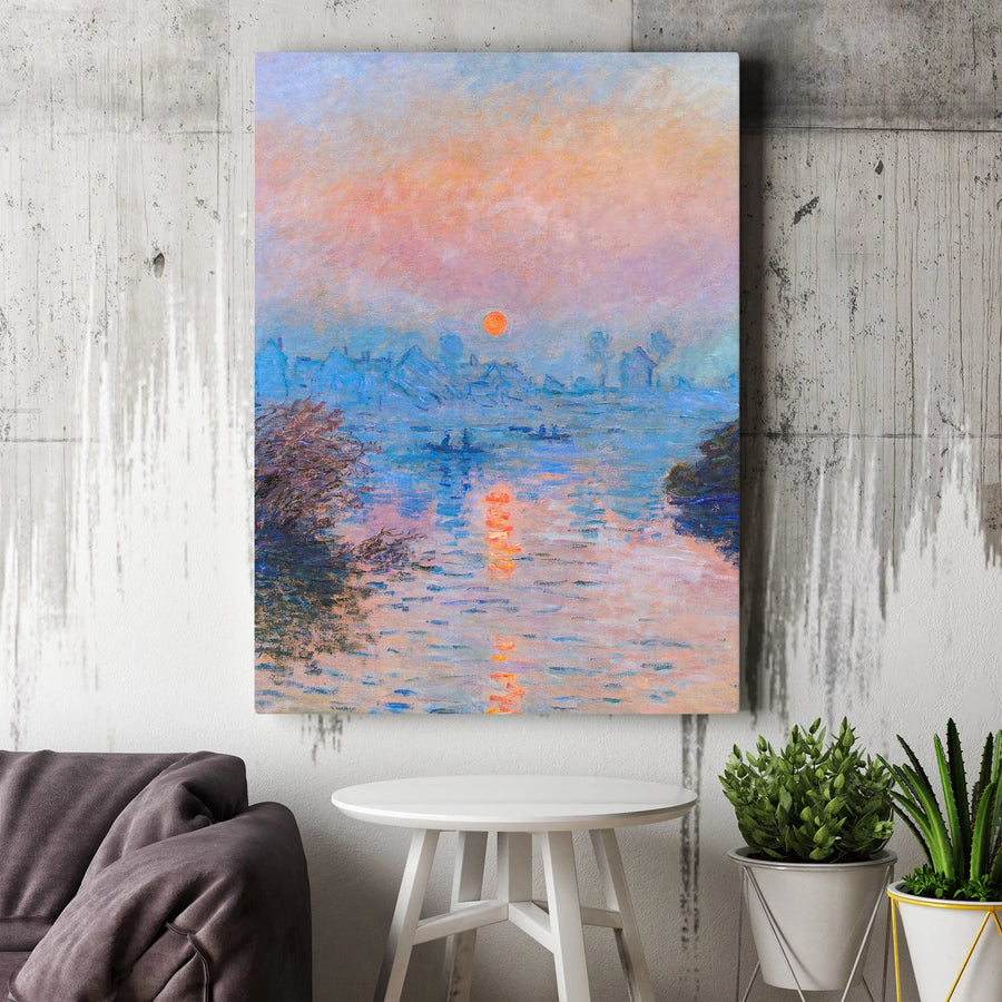 Claude Monet Impression Sunrise Canvas Wall Art | Famous Impressionist Painting Print | Premium 1.25 Inch Gallery Wrap | Museum Quality Home Decor