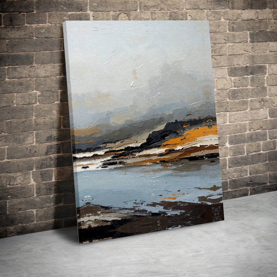 Abstract Landscape Canvas Wall Art | Textured Modern Coastal Painting | Premium Fade-Resistant Gallery Wrap | Sophisticated Home Decor Gift