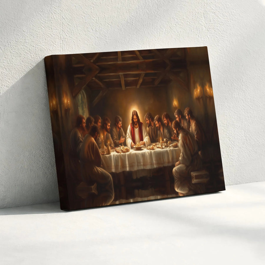 Last Supper Canvas Wall Art | Jesus and His Disciples Print | Premium Gallery Wrapped Canvas | Religious Christian Home Decor Gift