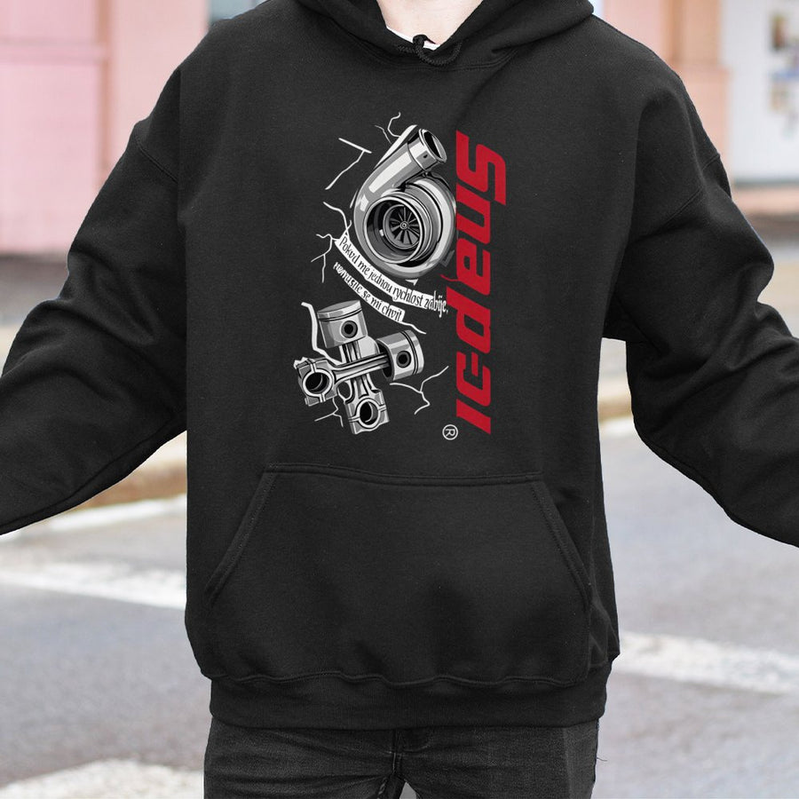 Turbo Engine Hoodie | Car Enthusiast Graphic Sweatshirt | Premium Cotton-Blend | Gift for Gearheads and Drifters