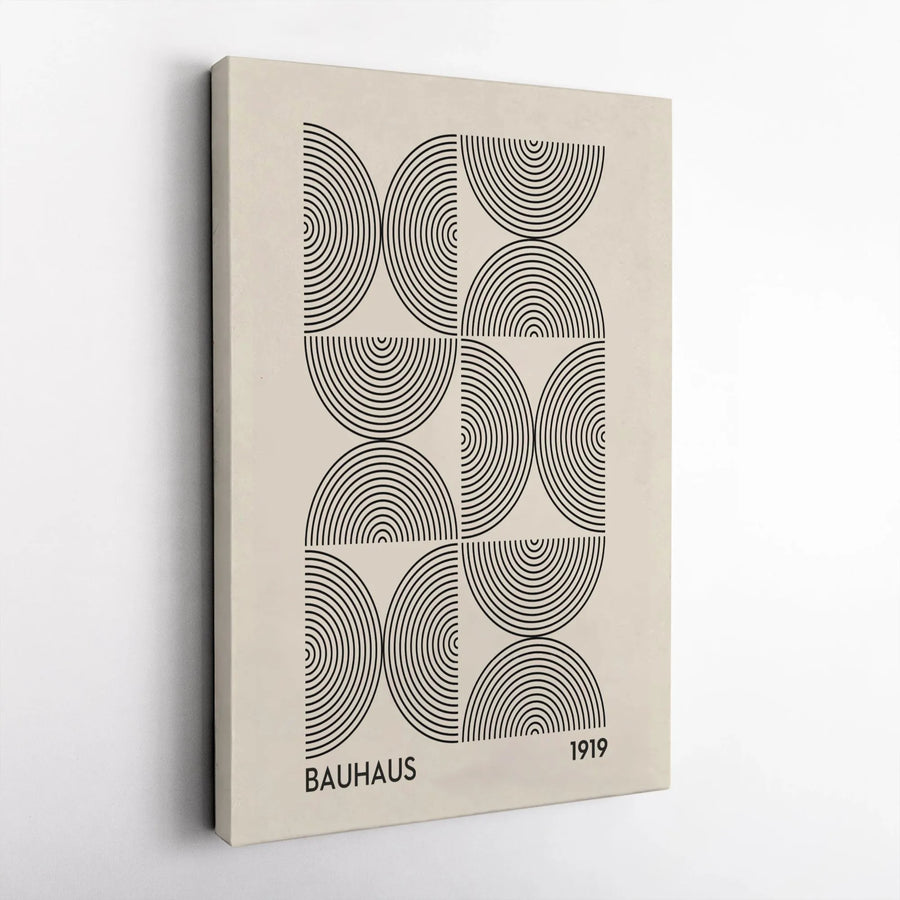 Bauhaus Wall Art | Abstract Geometric Semicircle Print | Premium Gallery Wrapped Canvas | Minimalist Modern Home Decor Gift