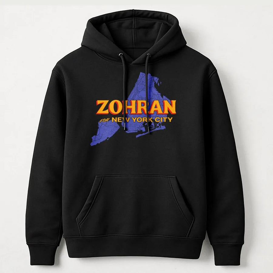Zohran Mamdani Hoodie | Vintage Style NYC Map Graphic | Premium Cotton-Poly Blend | Political Supporter Gift for NYC Activist