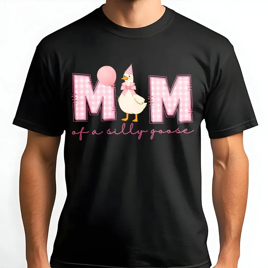 Mom of a Silly Goose T-Shirt | Cute Goose Graphic Jumper | Premium Soft Crewneck | Funny Birthday Gift for New Mom, Mothers Day Present