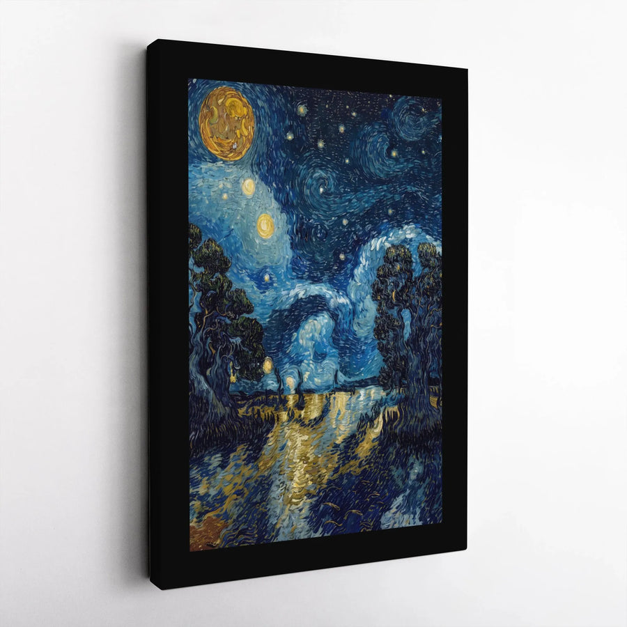 Starry Night Over the Rhône Canvas Print | Van Gogh Famous Painting Replica | Premium Framed Matte Wall Art | Collector's Gift for Art Lovers