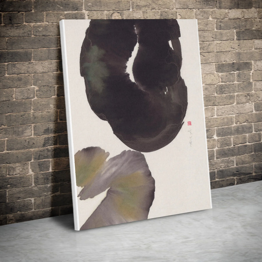 Japanese Abstract Canvas Print | Modern Sumi-e Ink Wash Brush Stroke Art | Premium Gallery Quality Canvas | Minimalist Home & Office Decor Gift