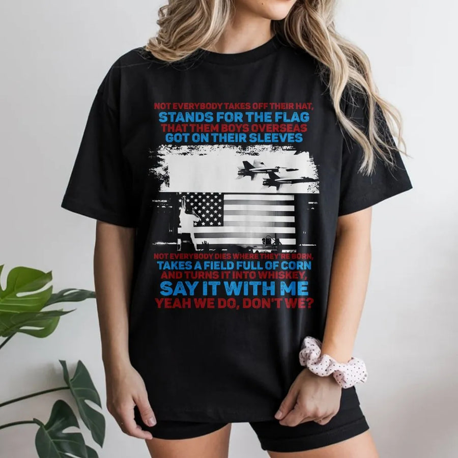 Patriotic Country Music T-Shirt | American Flag Jet Design | Premium Soft Cotton | Gift For Country Music Fans & Veterans