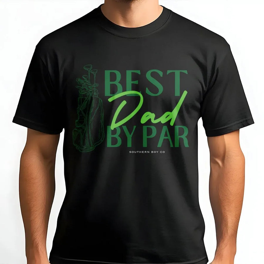 Best Dad By Par Golf T-Shirt | Funny Golfer Pun Graphic Tee | Premium Soft Cotton | Father's Day Gift for Dad, Husband