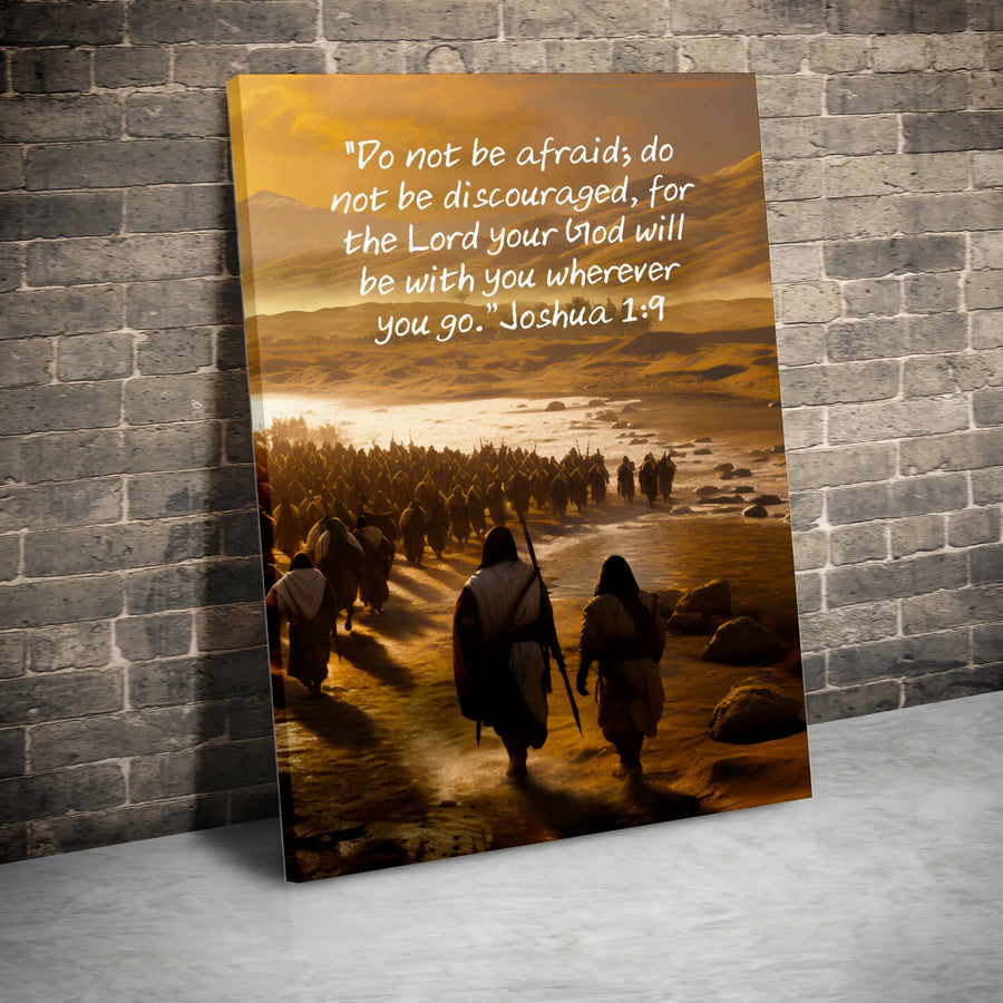 Joshua 1:9 Bible Verse Wall Art | Desert Landscape Scripture Print | Premium 1.25-Inch Gallery Wrapped Canvas | Religious Home Decor Gift