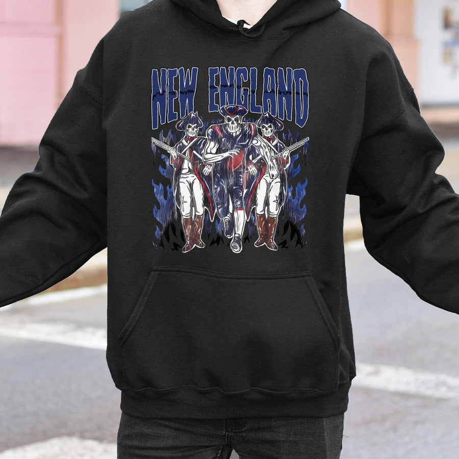 New England With Skeleton Patriots Hoodie