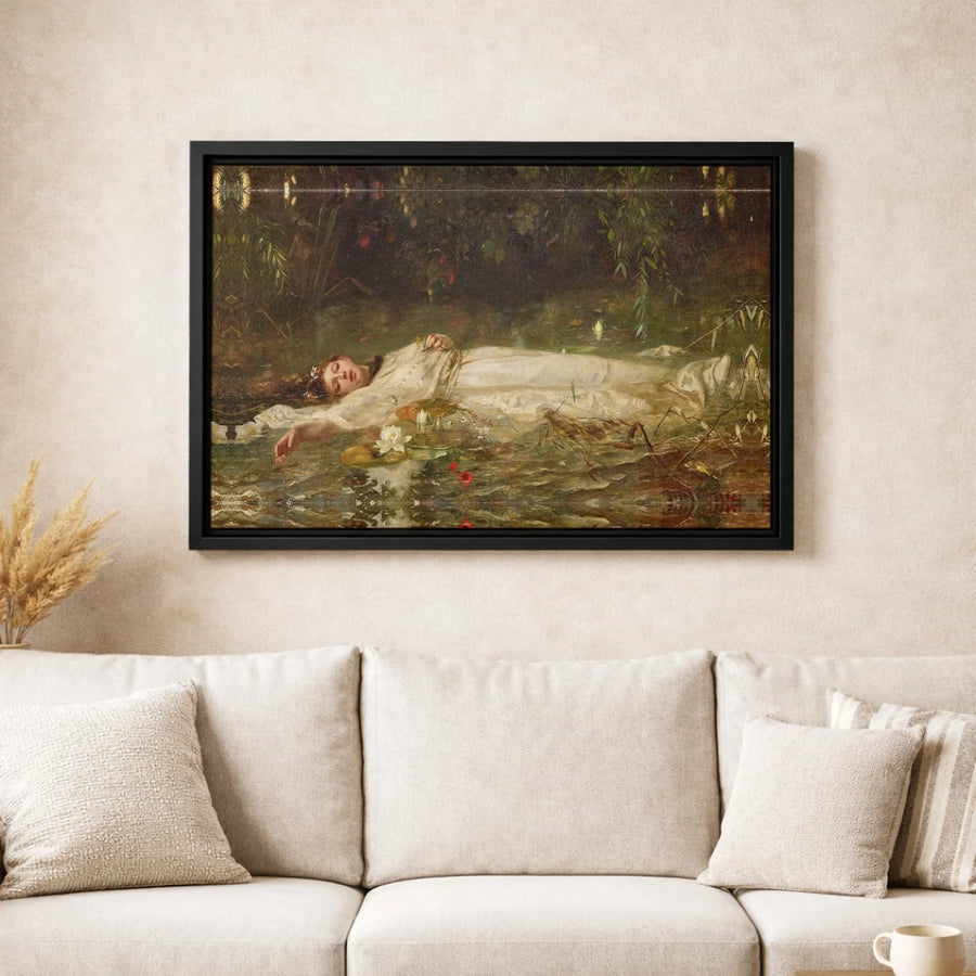 Ophelia by John Everett Millais Canvas Art | Pre-Raphaelite Masterpiece Wall Decor | Premium Fade-Resistant Gallery Wrap | Classical Art Print Gift