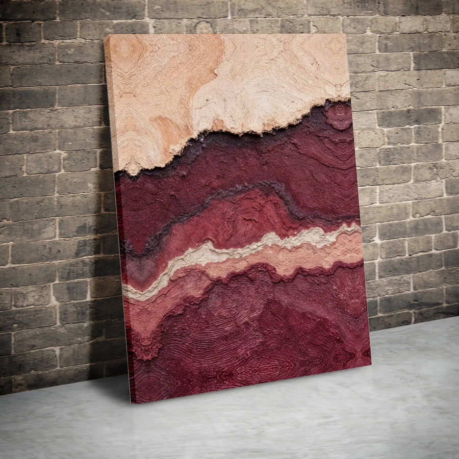 Geological Strata Canvas Print | Abstract Earth Tones Wall Art with Textured Look | Premium 1.25" Thick Canvas | Modern Office & Home Decor Gift