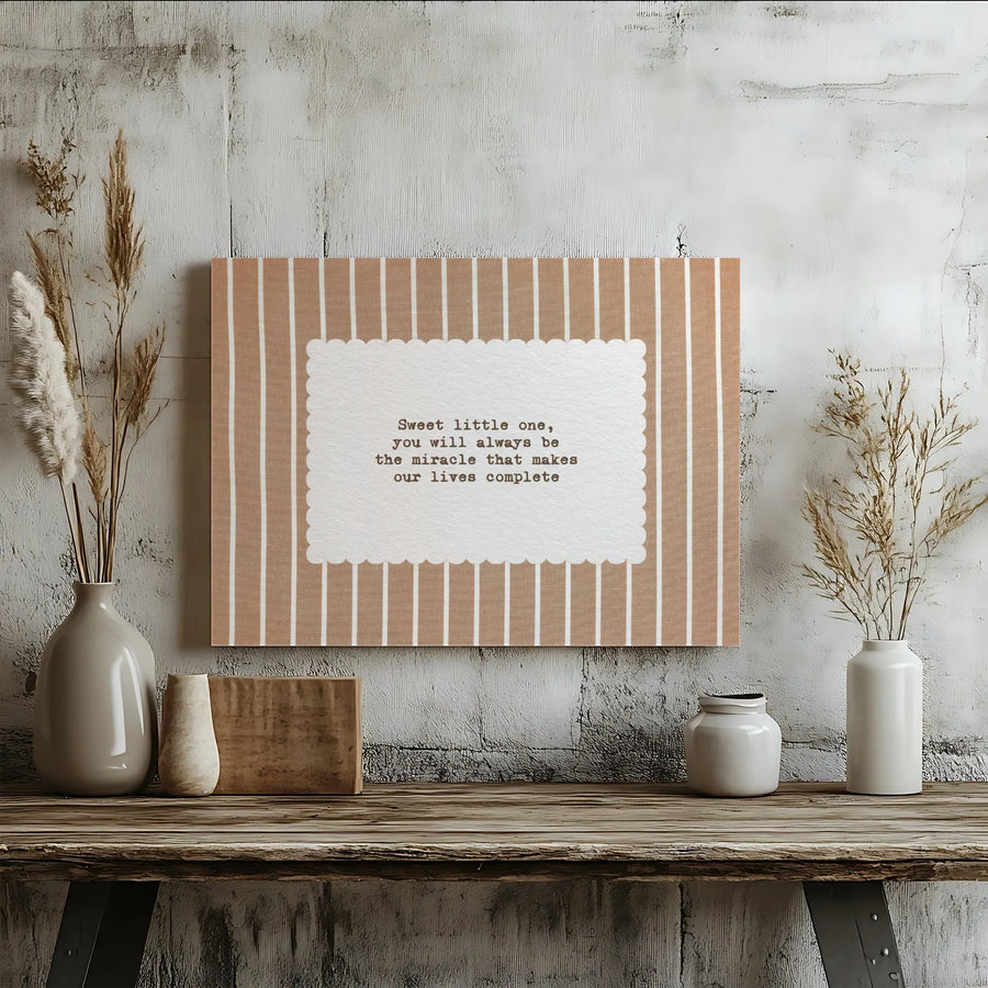 Nursery Quote Canvas Print | Sweet Little One Striped Wall Art | Premium Fade-Resistant Inks | Baby Shower Gift for New Parents