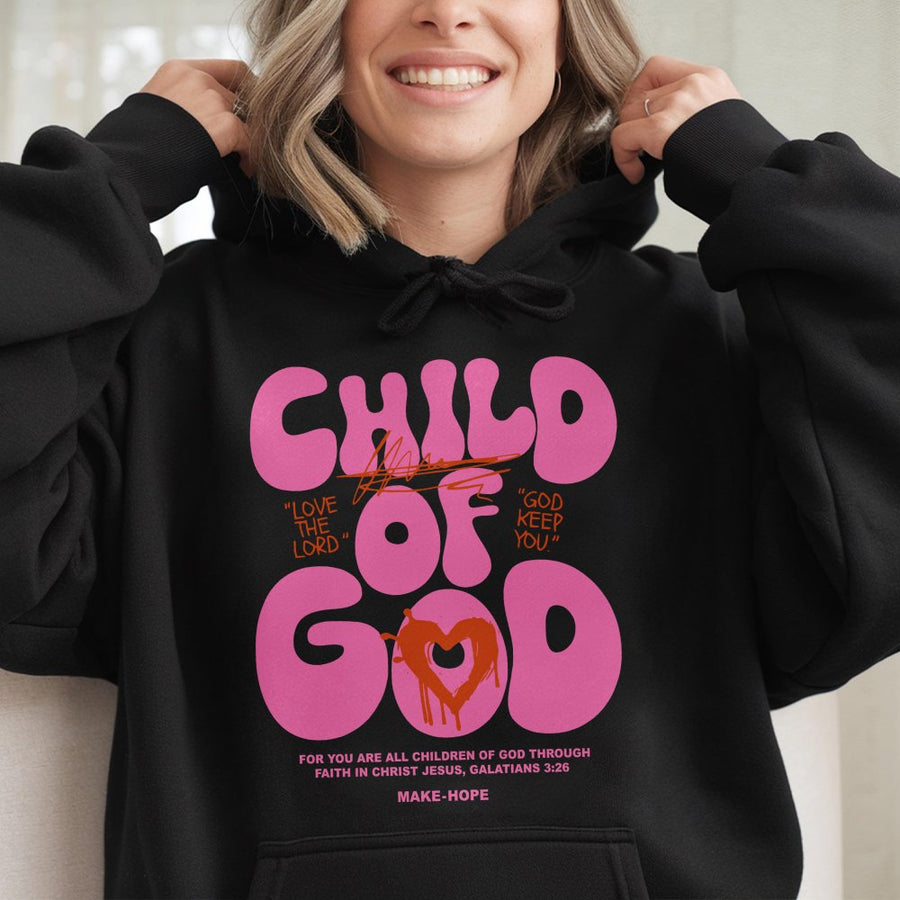 Child Of God Hoodie | Retro Christian Graphic Sweatshirt | Cotton-Polyester Blend | Spiritual Faith Gift for Believers