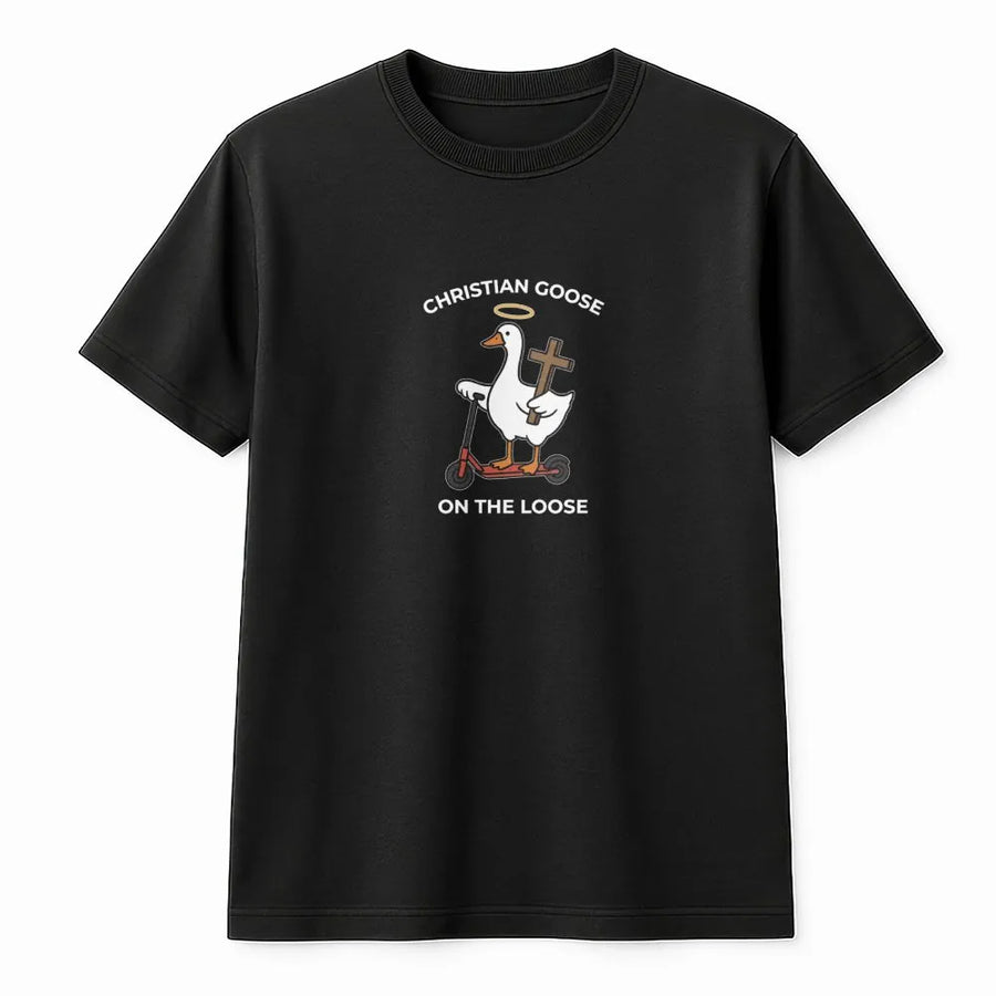 Christian Goose T-Shirt | Funny Religious Graphic Tee | Premium Cotton Unisex Apparel | Faith Based Gift for Christians