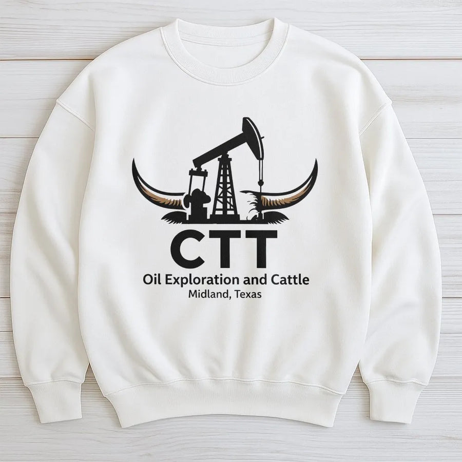 West Texas Oilfield Sweatshirt | Cattle Rancher Oil Exploration Graphic | Premium Cotton Blend | Gift for Oilfield Workers and Landmen